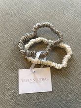 Load image into Gallery viewer, Skinny Silk Scrunchie - Light Grey & Ivory (Pack of 2)